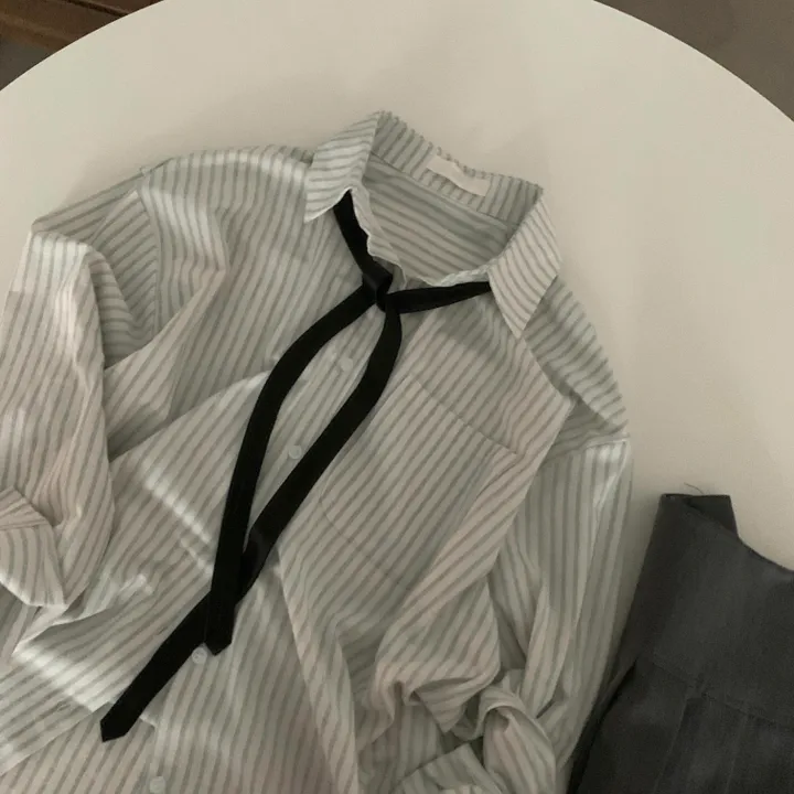 [한여름까지~/오버핏✨] 허니 스트라이프 코튼 포켓 오버핏 셔츠,남방 - 3color 상세 이미지 27