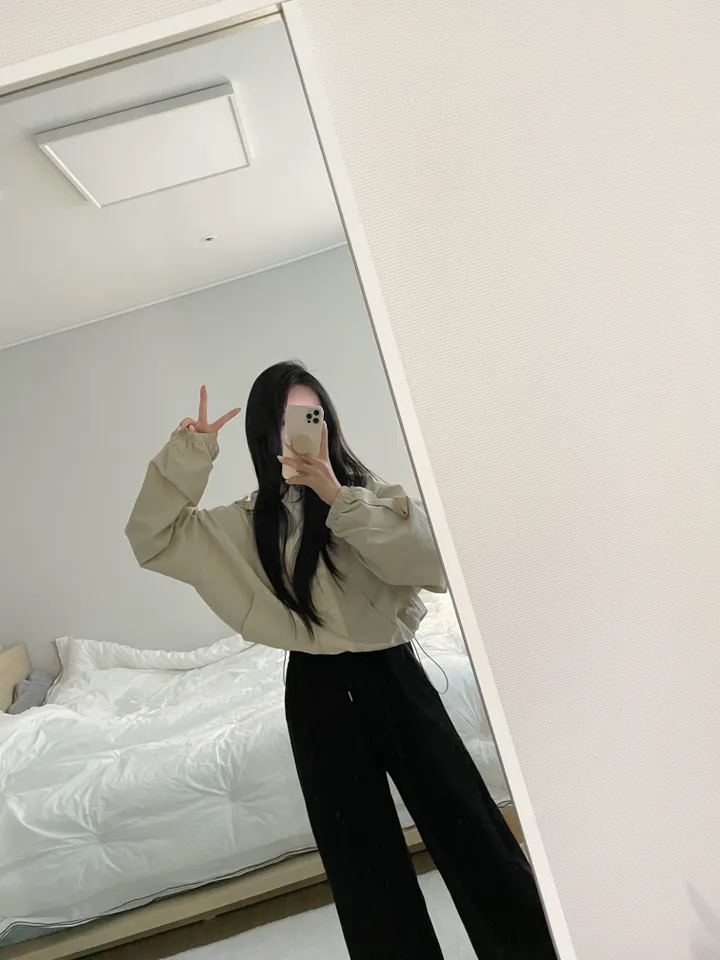 [new버전 크롭 박시핏] 허리 스트링 기본 데일리 간절기 바람막이 상세 이미지 24