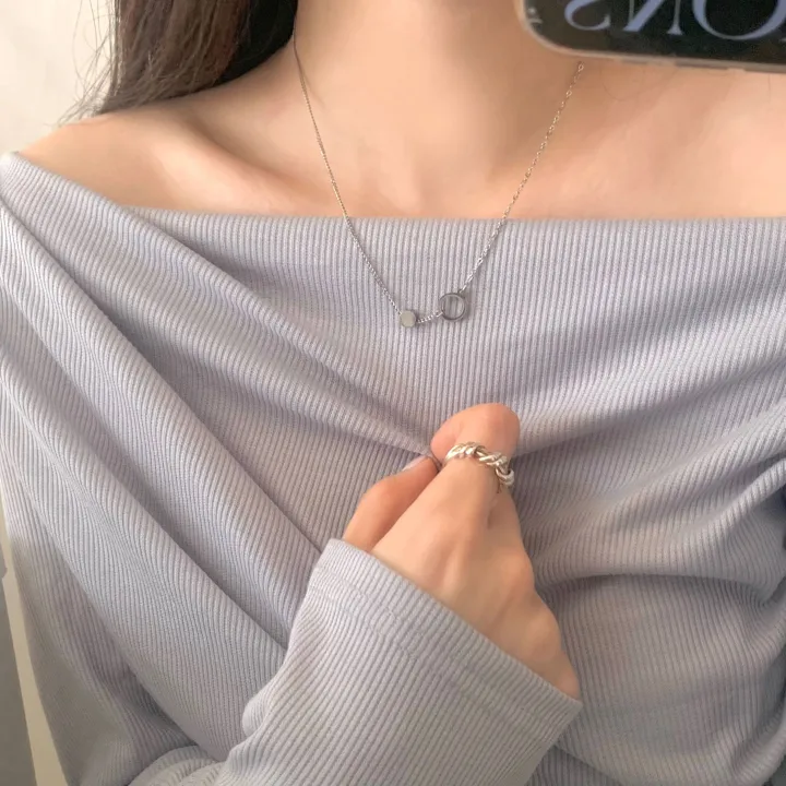 [써지컬] 언발 투 써클 목걸이 상세 이미지 3
