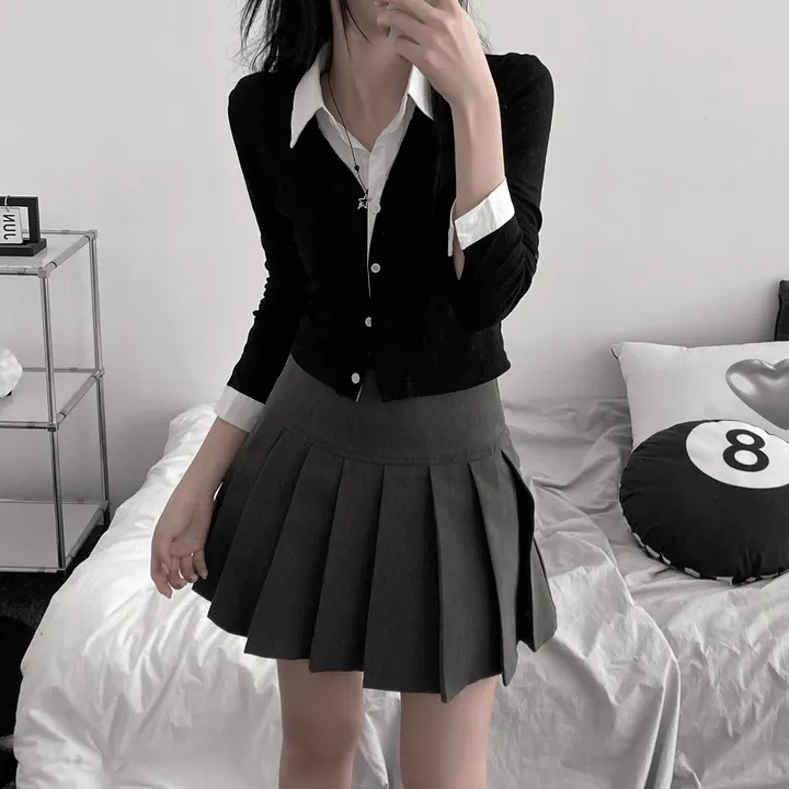 [오픈가능/한벌로끝-!] shirt cardigan layered long-sleeved shirt [ 셔츠 가디건 레이어드 긴팔티 ] 상세 이미지 7