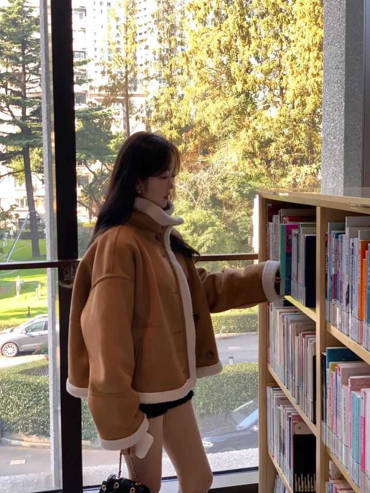 [따숩🌡️/안감양털]스웨이드 양털 하이넥 무스탕 자켓 상세 이미지 15