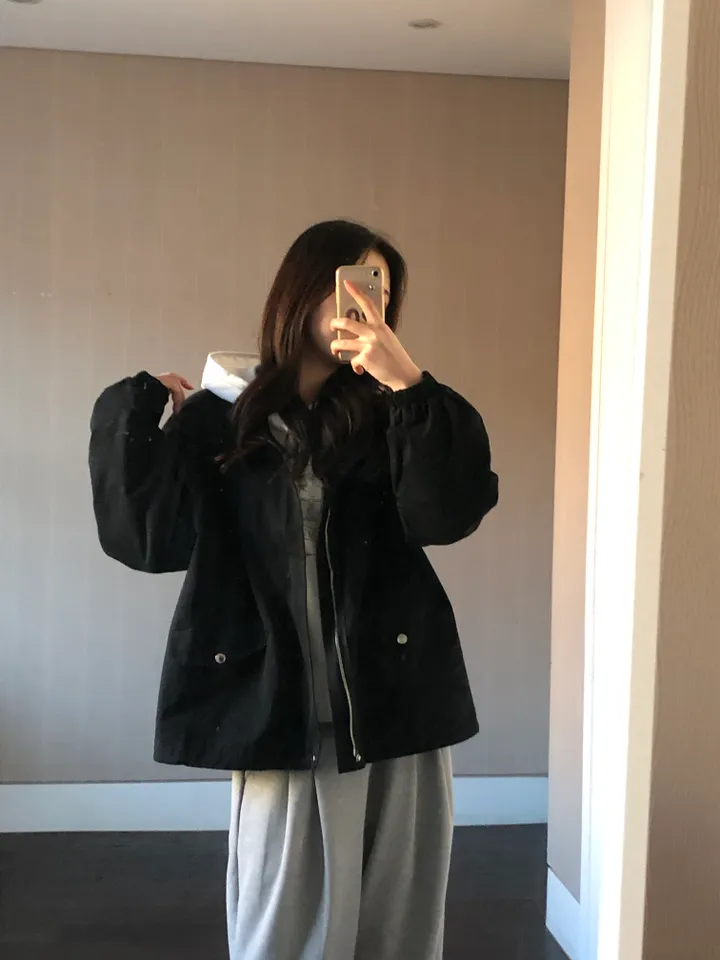 [최저가보장/후드탈부착!] 루즈핏 후드 레이어드 야상 점퍼 누빔 안감있음 -2colo 상세 이미지 26