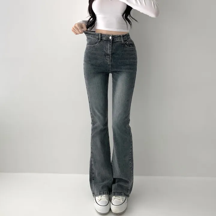 [인생핏🖤/기장선택/~XL] 모먼트 빈티지 스톤 워싱 하이웨스트 부츠컷 스판 데님 팬츠 키작녀 키큰녀 빅사이즈 청바지 상세 이미지 15