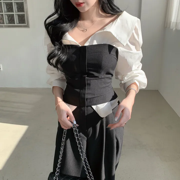 [ SET추천 / 시크페미닌 ] 제이 지퍼 스모크밴딩 크롭 탑 + 슬랙스 투피스 세트 별도구매 오피스룩 하객룩 상세 이미지 25