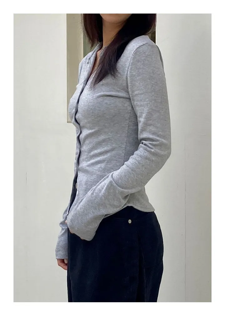 [몸매보정/핏보장] 슬림핏 라운드 가디건 (3color) 여리가디건 슬림가디건 얇은가디건 상세 이미지 18