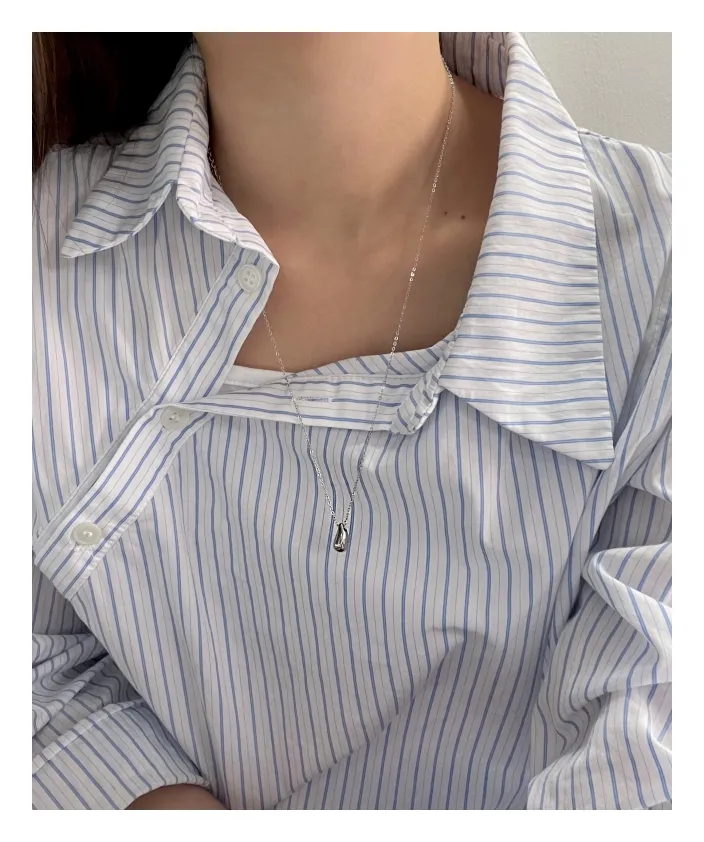 롱 로우 볼륨 드롭  써지컬스틸 빈티지 목걸이 | 롱목걸이  실버목걸이 써지컬목걸이 긴목걸이 상세 이미지 5