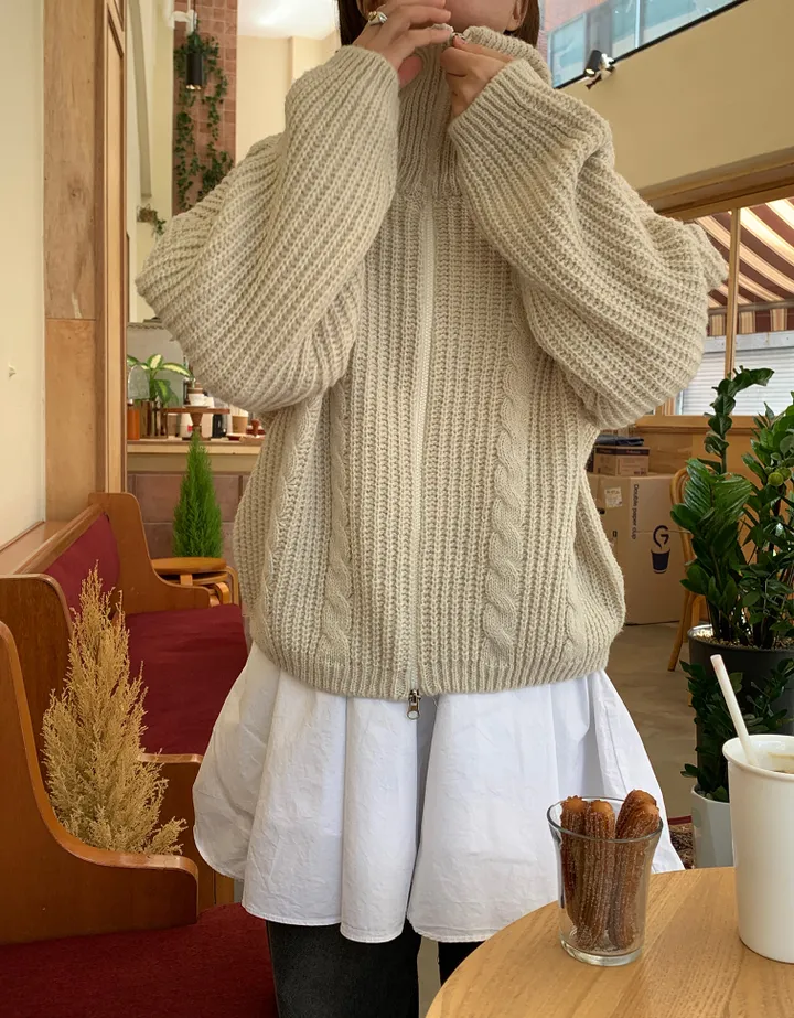 hachi twist 2way zip up (3color) 상세 이미지 14