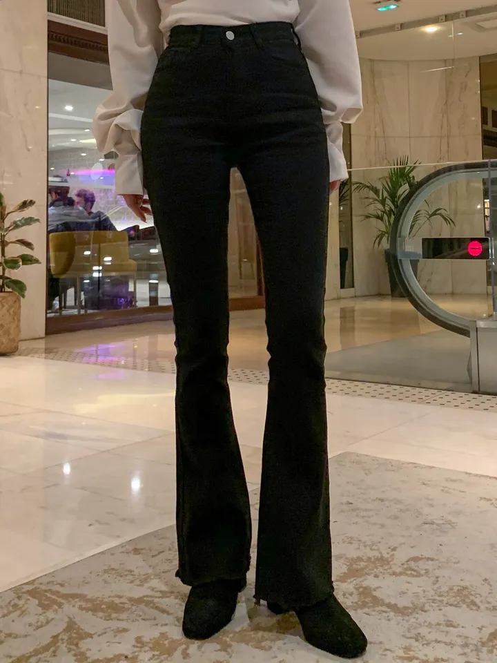 [따뜻기모🖤3기장5사이즈] 인생핏 쫀쫀 스판 슬림 딥블랙 허리밴딩 부츠컷 팬츠 하이웨스트 기모 면바지 기본 롱 숏 봄 간절기 S M L XL 2XL 상세 이미지 7