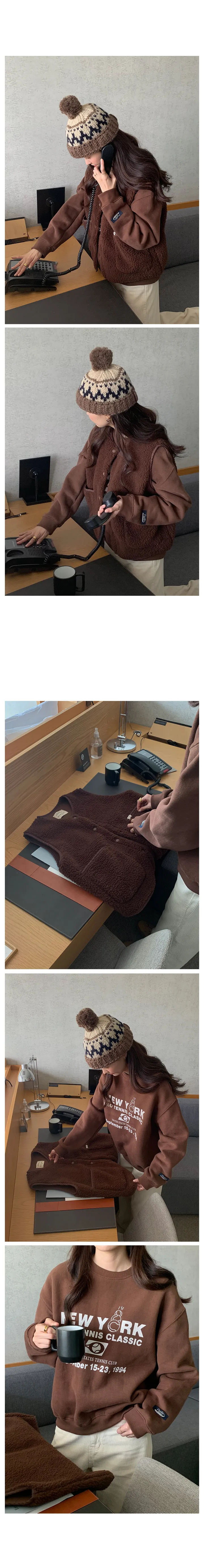 [RE:MOMENT/아이보리 당일발송] made. 포그 후리스 베스트 상세 이미지 36
