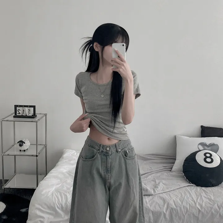 daily slim-fit short sleeve t [ 기본핏 라운드 슬림핏 스탠다드 숏 반팔 티셔츠 ] 상세 이미지 17