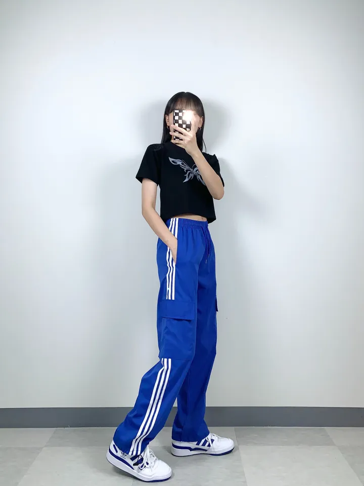3트랙M 와이드 하이웨스트 스트링 2way 트레이닝 조거 바지 밴딩 팬츠 Y2K 유니크 빈티지 힙한 무드 데일리 스트릿 클럽 아이돌방송댄스 댄서공연무대단체의상 상세 이미지 22