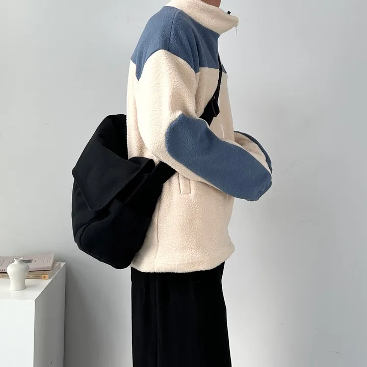 소프트 컬러블록 플리스 집업 자켓 후리스 점퍼 아우터 컬러블록오버핏플리스집업 상세 이미지 13