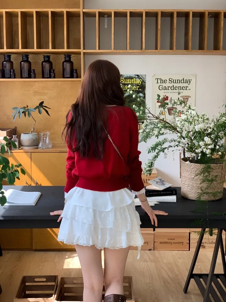 [펜던트/잘록핏]다즐링 펜던트 심볼 잘록핏 버튼 브이넥 루즈핏 니트 가디건 5color 상세 이미지 29