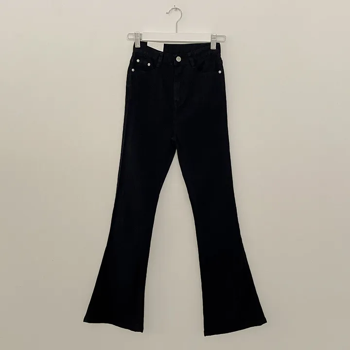 [S~2XL] 착붙핏🖤 체형보정 블랙 코튼 슬림 부츠컷 롱팬츠 키큰녀 키작녀 빅사이즈 상세 이미지 12