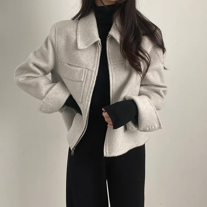 (오버핏,울100) 보들 데일리 핸드메이드 숏코트 상세 이미지 23