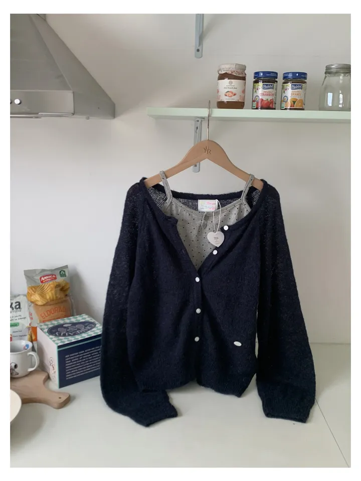당일/봄가디건🌸 [here you] 퍼지 모헤어 cardigan - 5color (벚꽃룩/울가디건/모헤어니트/나들이룩/봄니트) 상세 이미지 49