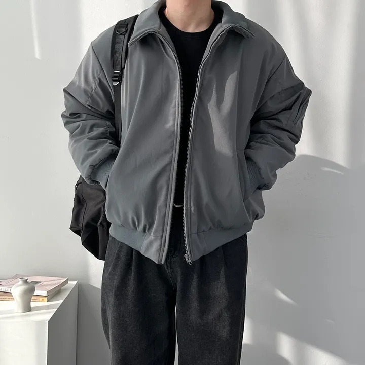핏보장 남녀공용 숏패딩 집업 오버핏 아우터 잠바 패딩 점퍼 오버핏스탠드넥항공점퍼 상세 이미지 7