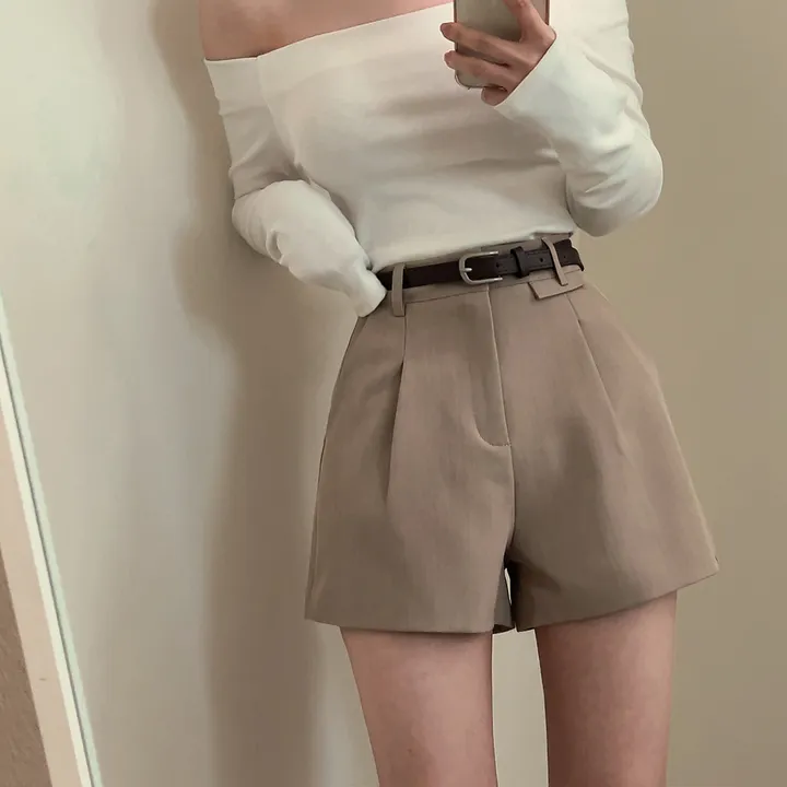 [데일리/벨트SET] 코지 원핀턱 벨트 슬랙스 숏팬츠 상세 이미지 25