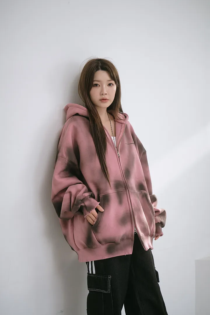 [UNISEX] 빈티지 워싱 더티 투웨이 후드집업 크롭 워싱  피그먼트 오버핏  핸드워머  커플룩 스트릿룩 빈티지룩 남여공용 유니섹스 크롭집업  빅사이즈 유니크 봄신상신상 물나염 상세 이미지 37