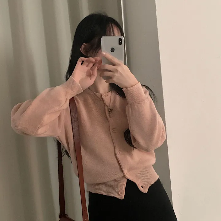 [데일리감성/고퀄!] 어뮤즈 라운드 무지 베이직 니트가디건 - 10color 상세 이미지 35