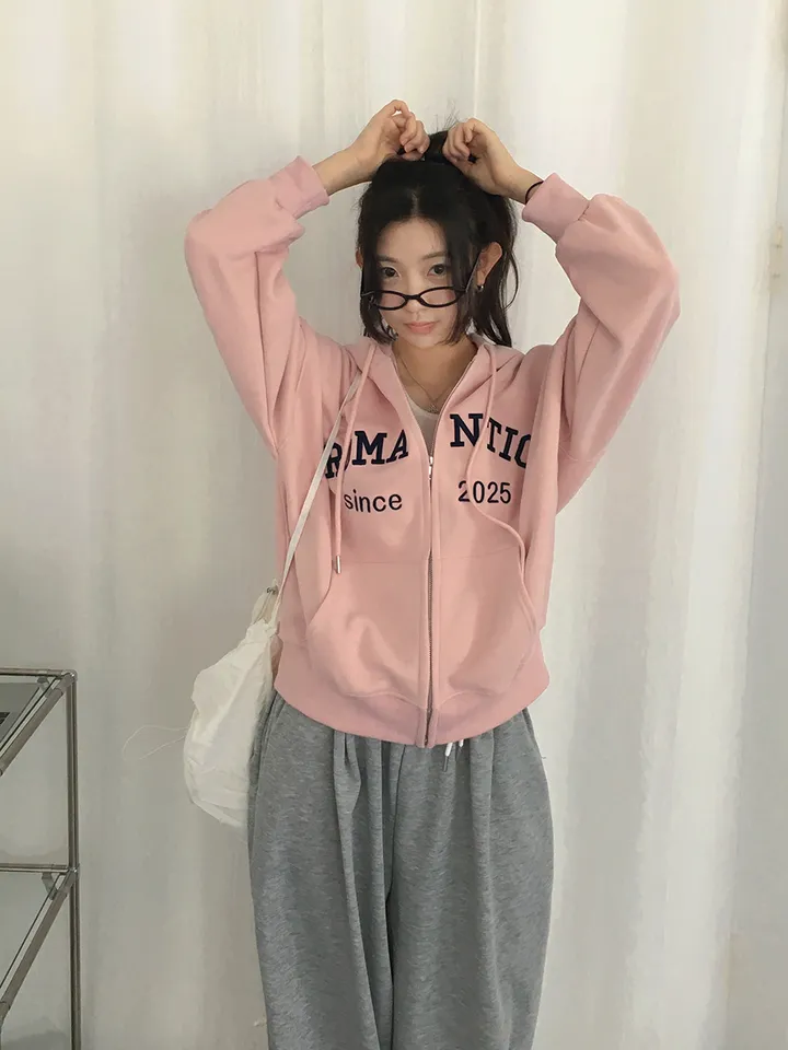 [퀄보장!🤍/6color 자수레터링 아방핏 데일리 후드집업] 로맨틱자수레터링후드집업 상세 이미지 23