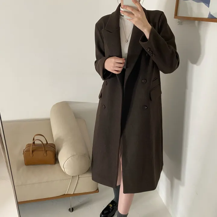 플룻 코트 봄코트 롱코트 하객룩 울코트 상세 이미지 36