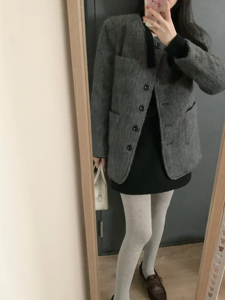 로느 브러쉬 울 코트 상세 이미지 47