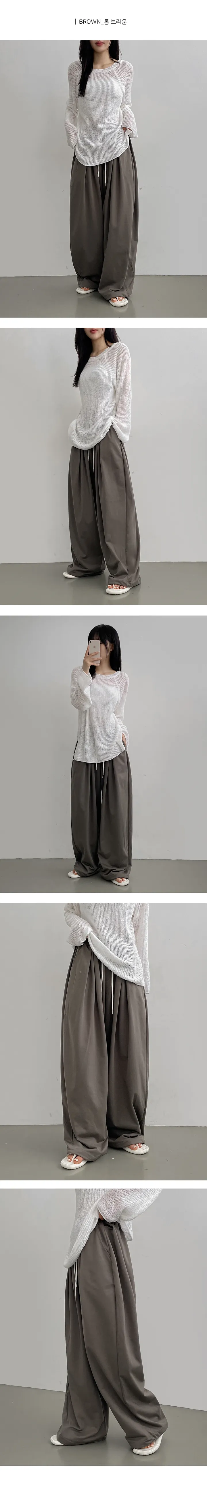 [숏,롱/2타입] 자체제작 베리나 와이드 절개 자수 트레이닝 팬츠 상세 이미지 7