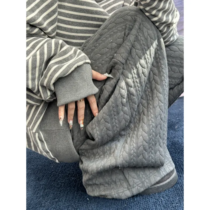 누빔🌡️[UNISEX/소장추천!]퀼트 블랭킷 웜업 케이블 포인트 윈터 루즈 와이드 트레이닝 팬츠(4color/5-7일 여유주문) 상세 이미지 37