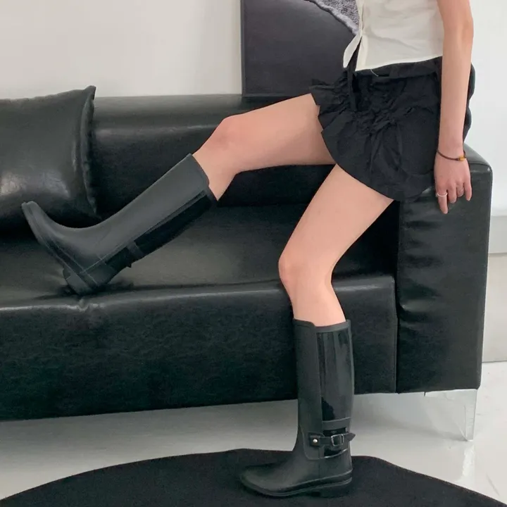 バックルロングレインブーツ(1color) | ファッション通販サイト NUGU