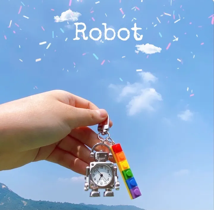 블럭 로봇 회중시계 키링 상세 이미지 3