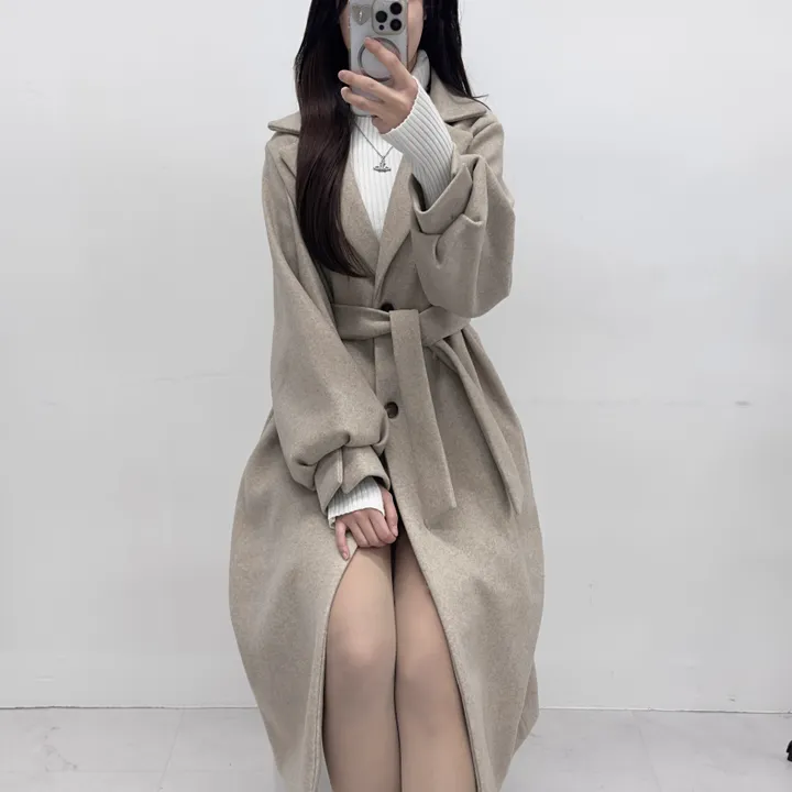[개강룩/핏보장] 러블리 퍼프 몽글 롱 코트 울코트 (4color) 상세 이미지 22
