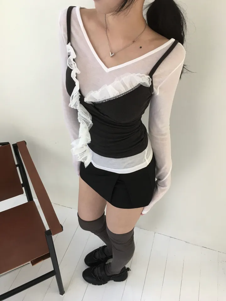 [*feminine🤍] 로제 레이스 랩 나시 lace sv - 3 color 상세 이미지 53