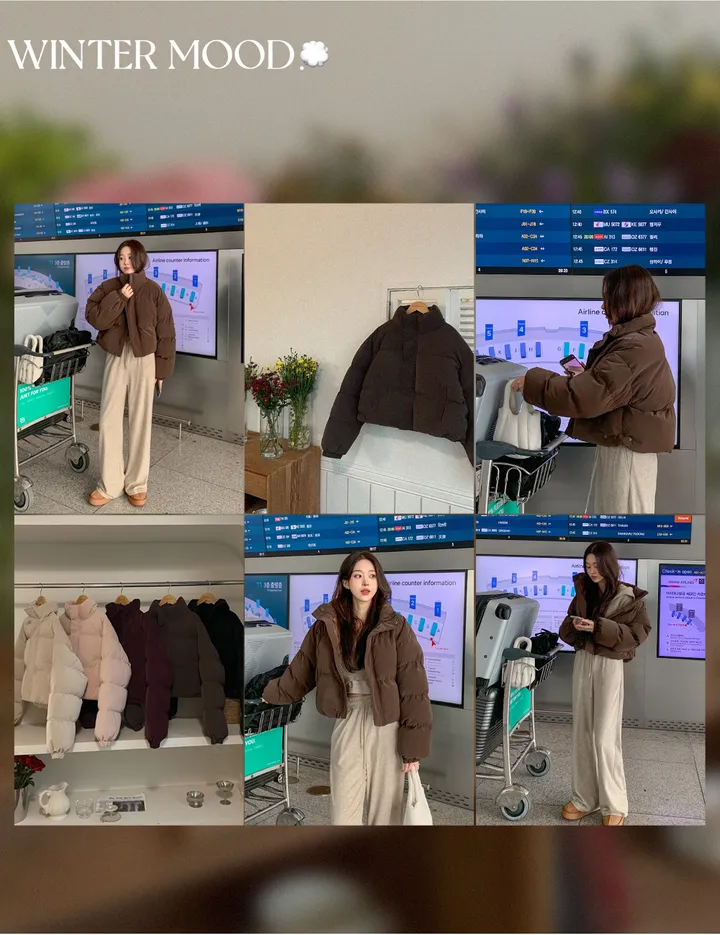 [묶음할인/누적1만🔥무광ver] 쏘힙!! 하이넥 숏 오버핏 크롭 레더 패딩 루즈핏 매트 가죽 점퍼 숏패딩 크롭패딩 레더패딩 가죽패딩 5COL 상세 이미지 12