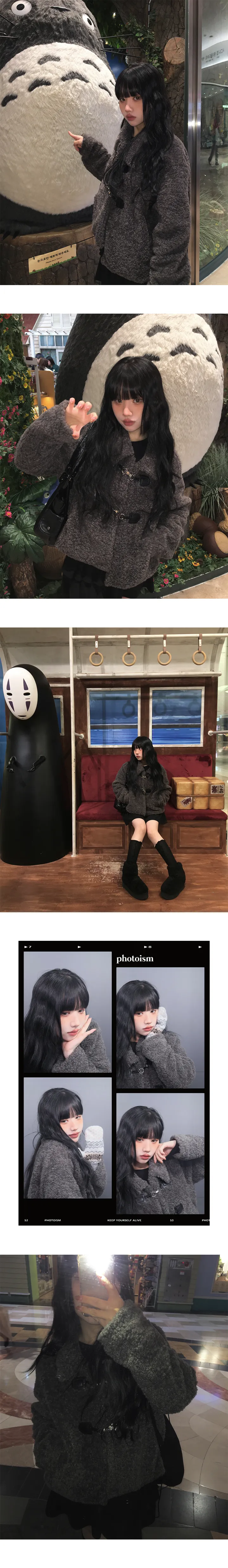 [포근템🐑🤍] 밀카 더플 양털 누빔 숏 코트 (3color) 상세 이미지 12