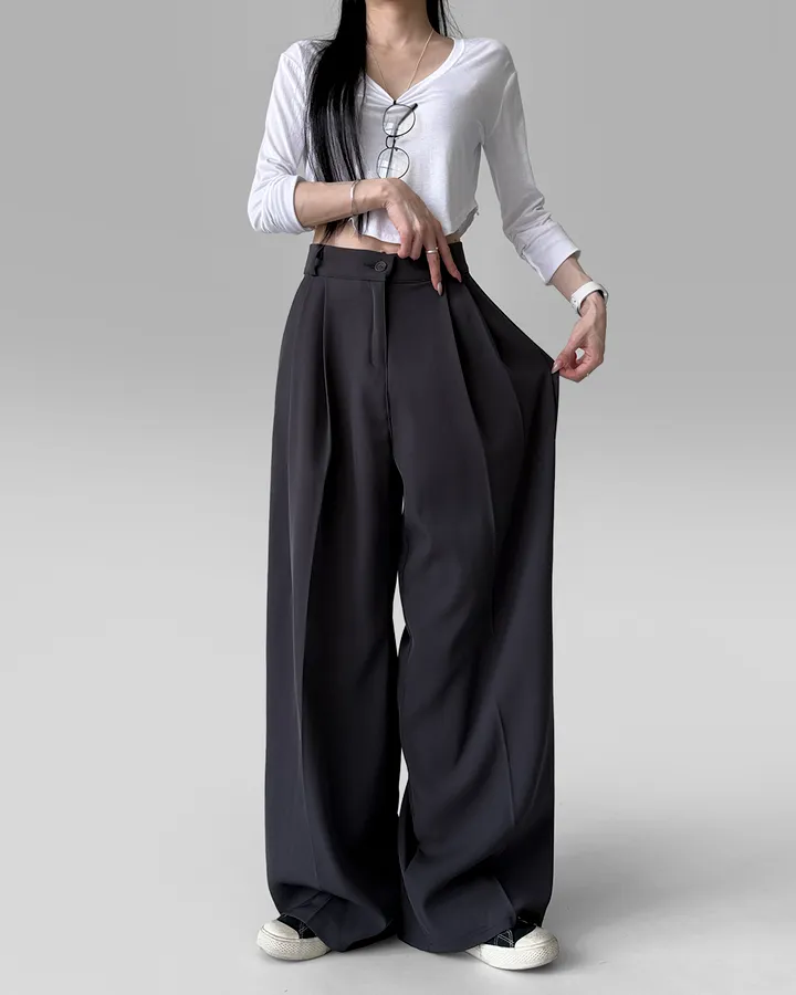 [4계절템/숏,롱/~2XL] 올리브유 메가 통 와이드 더블 핀턱 사계절 슬랙스 상세 이미지 62