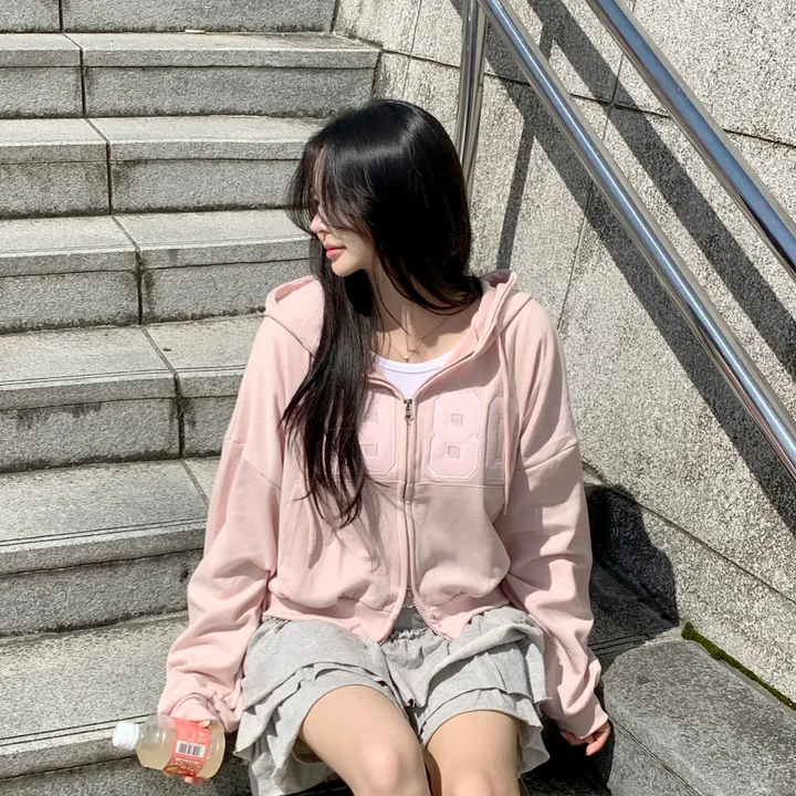 [기모추가!가을신상🤎]투웨이 도톰 자수 레터링 후드집업 7color 상세 이미지 36