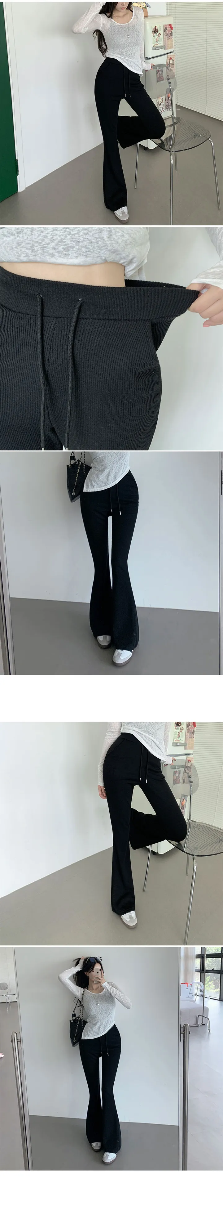 [몸매완성핏/부각제로] 라인 골지 부츠컷 롱팬츠 트레이닝 부츠컷트레이닝 부츠컷레깅스 골지팬츠 상세 이미지 12