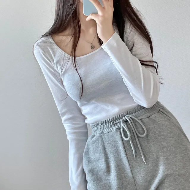 (4color/소장필수)기본 스퀘어넥 긴팔 -t 상세 이미지 28