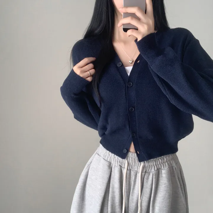 [인생가디건/10color] 머피 데일리 브이넥 무지 버튼 허리잘록 여리 니트 긴팔 가디건 상세 이미지 23