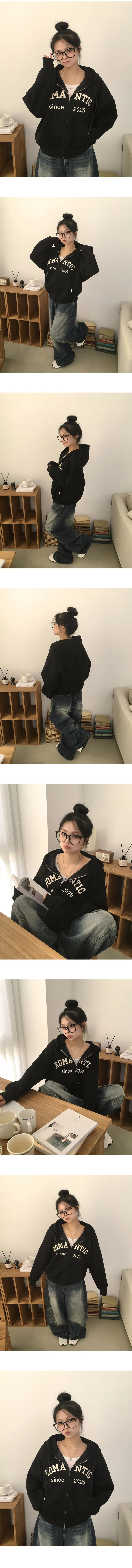 [고퀄,자수포인트!/귀여운아방핏] 예쁨보장, 데일리 레터링 자수 아방핏 박시 후드집업 (6color) 상세 이미지 11