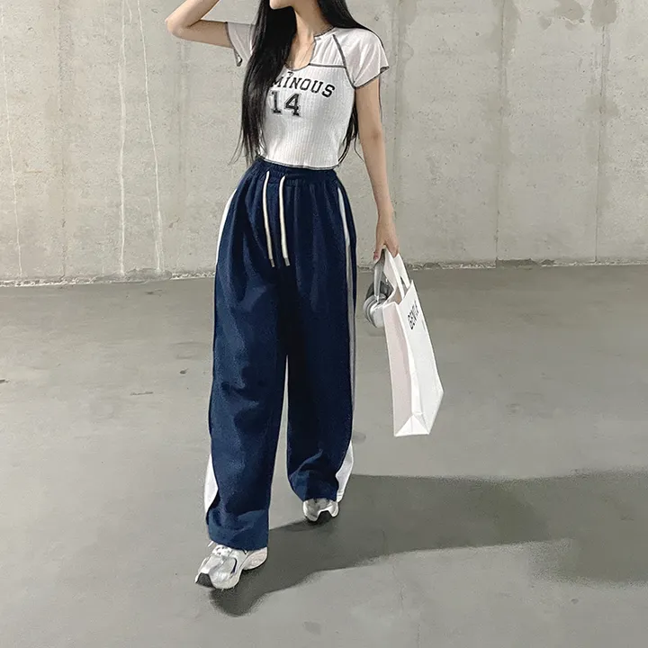*7color*[롱다리핏/핏보장] 싸인 사이드 핀턱 배색 와이드팬츠 트레이닝 봄팬츠 백포켓 힙 트렌디 꾸안꾸 상세 이미지 35