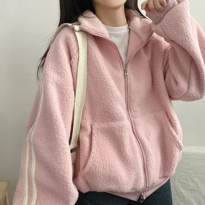 겨울*[포근/따뜻데일리!] 로지 양털뽀글이 두줄져지 투웨이 후리스 집업점퍼 4color 상세 이미지 20
