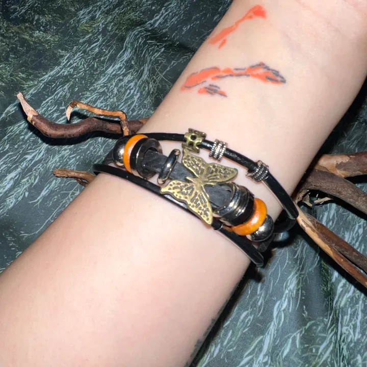 Butterfly Leather Bracelet / 팔찌 가죽팔찌 나비 나비팔찌 빈티지 히피 에스닉 오리엔탈 메탈 심플 데일리 유니크 포인트 상세 이미지 9