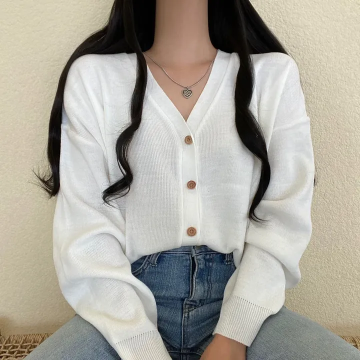 [12컬러/루즈핏] 복숭아 브이넥 단추 긴팔 가디건 상세 이미지 12