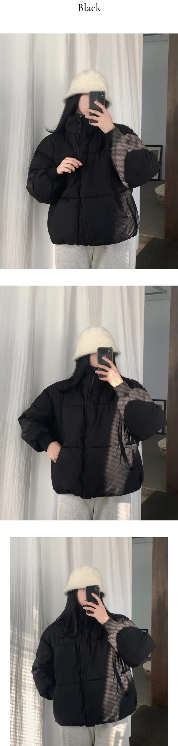 [웰론100%/🔥따뜻해요🔥] 하이넥 밑단 스트링 스탠다드핏 멜링 패딩 (2 color) 상세 이미지 11