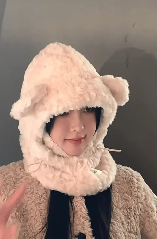 완전따뜻🔥밍크 털 곰돌이귀 바라클라바-3color 상세 이미지 2