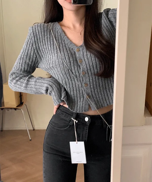 제니 골지 브이넥 가디건 cd (5color)(캐시미어5%)