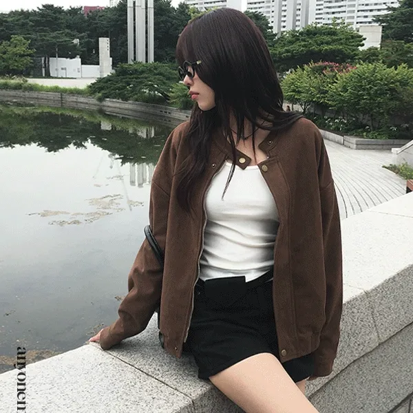 [✨문의폭주/코퀄/아방핏]덤브 스웨이드 블루종 자켓 (2color)