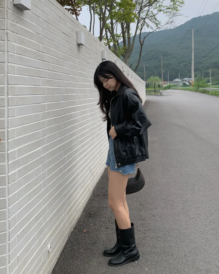 <미리 봄🌸/찐오버핏> 데이 오버핏 카라 블루종 레더자켓 - 2color 상세 이미지 43